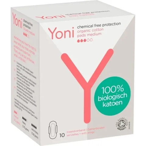 Yoni Biologisch Katoenen Maandverband Medium 10 stuks