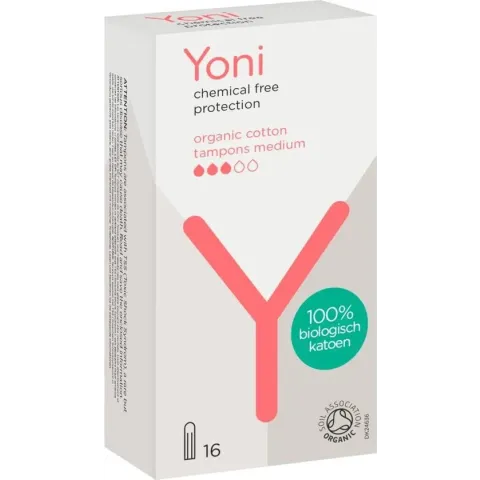 Yoni Biologisch Katoenen Tampons Medium 16 stuks