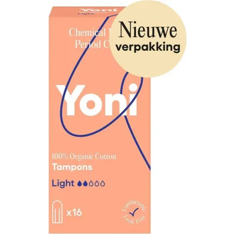 Yoni Tampons Light, 100 % Biologisch katoen, 16 stuks