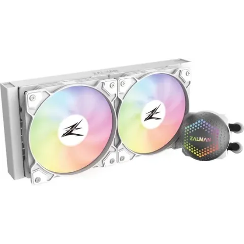 Zalman ALPHA28 (White), CPU Liquid Cooler 280mm Radiator (2 x 140 mm Fan), ARGB pump, Dual Blade Pump, Intel : LGA 2066/2011-V3/2011/1700/1200/115X