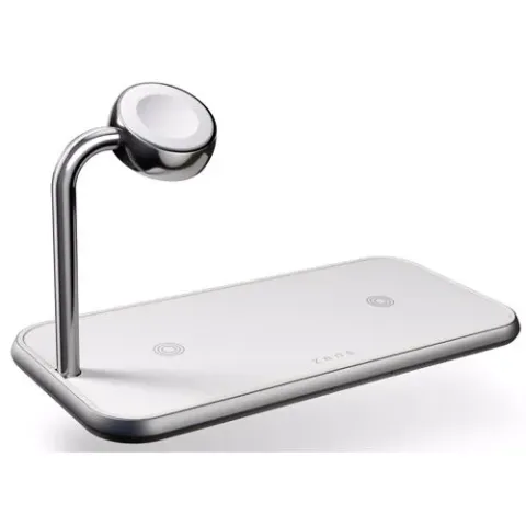 Zens draadloze lader Dual+Watch Aluminium Wireless Charger (Wit)
