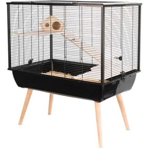Zolux Neo Silta Knaagdierkooi - Dierenverblijf - Zwart - 78 x 48 x 87,5 cm
