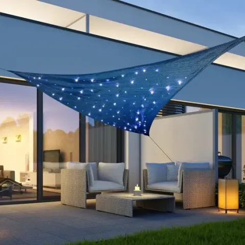 Zonnedoek met 100 LED's - Blauw - 3,6 x 3,6 x 3,6M