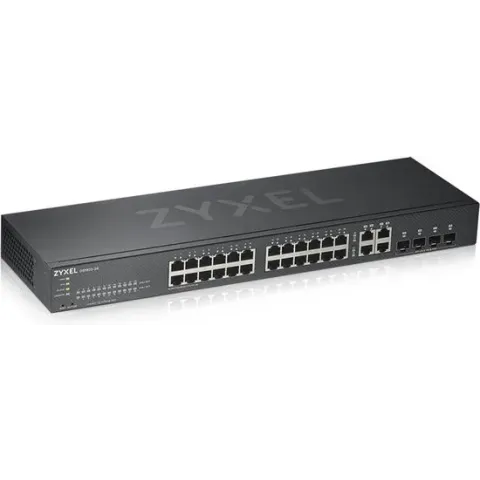 Zyxel GS1920-24v2 - 24-Poorten Gigabit Ethernet Smart Managed Switch - Fanless Design met 4 Gigabit Combo Ports en Hybrid Cloud mode